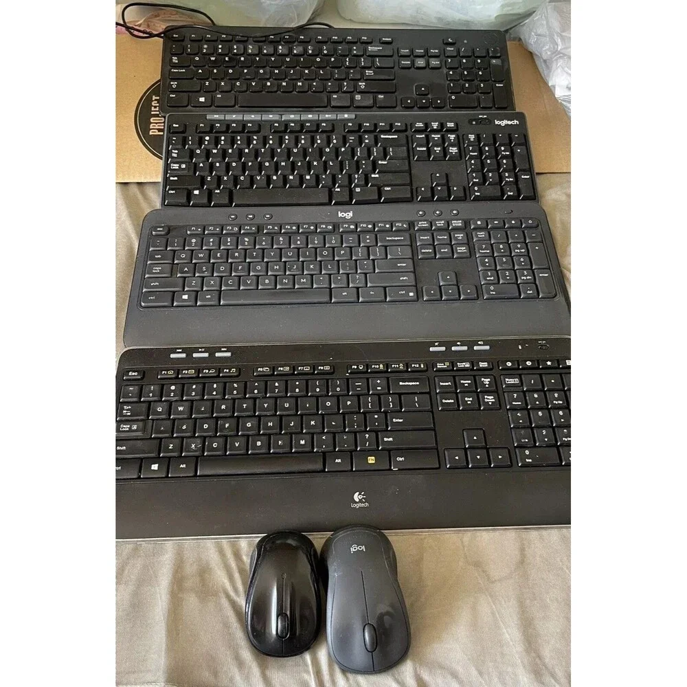 Lot of 4 Keyboards 2 Mouses For Repair Or Parts K520, K540 Logi Logitech Broken